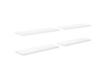 Vidaxl Mensole Sospese 4 Pz. Bianco Lucido 120X23,5X3,8 Cm Mdf