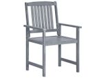 Vidaxl Sedie Da Giardino 8 Pz. Legno Massiccio Grigio Acacia