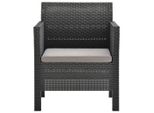 Vidaxl Sedia Da Giardino Con Cuscino Antracite 63X65X76 Cm Pp Rattan