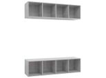 Vidaxl Mobili Tv A Parete 2 Pz. Materiale A Base Di Legno Grigio Cemento