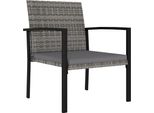 Vidaxl Sedie Da Pranzo Da Giardino 4 Pz. Poli Rattan Grigio