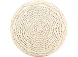Pouf Macramé Fatto A Mano 45X30 Cm In Cotone