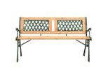 Panchina Da Giardino 122 Cm In Ghisa E Legno Di Abete Massiccio