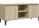 Mobile Tv Con Gambe In Metallo Rovere Sonoma 103,5X35X50 Cm