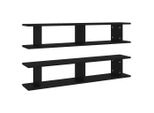 Vidaxl Mensole A Muro 2 Pezzi Nero 105X18X20 Cm Materiale A Base Di Legno