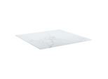 Piano Del Tavolo Bianco 70X70 Cm Vetro Temperato 6 Mm Effetto Marmo