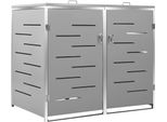 Vidaxl Contenitore Per Rifiuti Per 2 Contenitori 138X77,5X115,5 Cm In Acciaio Inox