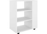 Vidaxl Armadio A Rotelle Bianco 60X35X75 Cm Materiale A Base Di Legno