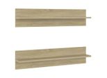Vidaxl Mensole Da Parete 2 Pezzi Rovere Sonoma 80X11,5X18 Cm Materiale A Base Di Legno