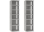 Vidaxl Scarpiere 2 Pz. Grigio Cemento 27,5X27X102 Cm