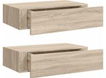 Vidaxl Mensole A Muro Con Cassetti 2 Pz. Aspetto Rovere 40X23,5X10 Cm Mdf