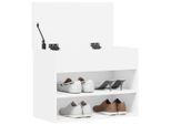 Panca Per Scarpe Bianca 60X30X45 Cm In Materiale Ligneo