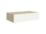 Vidaxl Scaffale A Muro Con Cassetto Effetto Rovere E Bianco 40X23,5X10 Cm Mdf