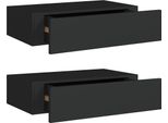 Vidaxl Mensole A Muro Con Cassetti 2 Pezzi Nero 40X23,5X10 Cm Mdf
