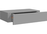 Vidaxl Mensola A Muro Con Cassetto Grigio 40X23,5X10 Cm Mdf