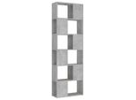 Libreria Divisoria In Cemento Grigio 60X24X186 Cm In Materiale Ligneo