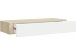 Vidaxl Scaffale A Muro Con Cassetto Effetto Rovere E Bianco 60X23,5X10 Cm Mdf