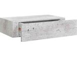 Vidaxl Mensola A Muro Con Cassetto Grigio Cemento 40X23,5X10 Cm Mdf