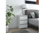 Comodini 2 Pz. Bianco 40X35X62,5 Cm Materiale A Base Di Legno