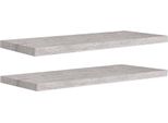 Vidaxl Mensole Sospese 2 Pz. Grigio Cemento 80X23,5X3,8 Cm Mdf