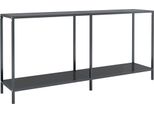 Tavolo Consolle Nero 160X35X75,5 Cm Cm In Vetro Temperato