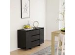 Vidaxl Credenza Con 3 Cassetti Nera 120X41X75 Cm Materiale A Base Di Legno