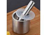 Bayli - Mortaio In Acciaio Inox Con Pestello E Coperchio - Solido Mortaio Per Spezie Per La Cucina - Macina Erbe Resistente Alla Rottura - Macina Spezie Per Erbe E Spezie - Frantuma Compresse - Mortaio Per Compresse - Kitchenaid