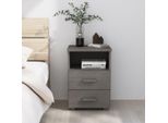 Comodino Hamar Grigio Chiaro 40X35X62 Cm In Legno Di Pino Massiccio