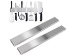 Set Di 3 Binari Magnetici Autoadesivi 50 Cm - Binario Portacoltelli In Acciaio Inox Senza Foratura | Binario Magnetico Per Utensili E Attrezzi Da Cucina | Binario Portautensili Con Nastro Adesivo | Portacoltelli Da Parete | Portautensili