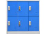 Vidaxl Armadietto Grigio Chiaro E Blu 90X45X92,5 Cm In Acciaio