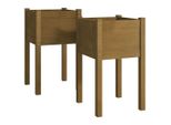 Vidaxl Fioriera 2 Pz. Marrone Miele 40X40X70 Cm In Legno Massiccio Di Pino