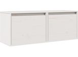 Vidaxl Armadi A Muro 2 Pz. Bianco 45X30X35 Cm In Legno Di Pino Massiccio