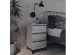 Comodino Con Gambe In Metallo Grigio Sonoma 40X35X69 Cm