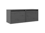 Vidaxl Armadi A Muro 2 Pz. Grigio 45X30X35 Cm In Legno Di Pino Massiccio