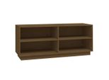 Vidaxl Scarpiera Marrone Miele 110X34X45 Cm In Legno Di Pino Massiccio