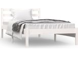 Vidaxl Letto In Legno Massiccio Di Pino 90X190 Cm Bianco