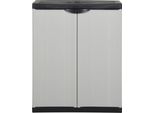 Vidaxl Armadio Da Giardino Con 1 Ripiano Grigio E Nero 68X40X85 Cm