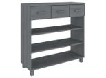 Tavolo Consolle Hamar Grigio Scuro 90X35X90 Cm In Legno Di Pino Massiccio