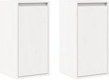 Vidaxl Armadi A Muro 2 Pz. Bianco 30X30X60 Cm In Legno Di Pino Massiccio