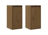 Vidaxl Armadi A Muro 2 Pz. Marrone Miele 30X30X60 Cm In Legno Di Pino Massiccio