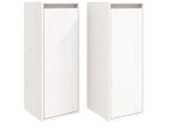 Vidaxl Armadi A Muro 2 Pz. Bianco 30X30X80 Cm In Legno Di Pino Massiccio