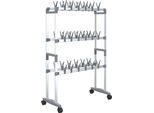Vidaxl Scarpiera Con Rotelle Argento 66X27X100 Cm