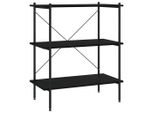 Scaffale A 3 Ripiani Nero 80X40X92 Cm