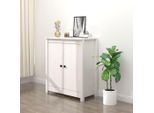 Vidaxl Credenza Bianca 70X35X80 Cm In Legno Di Pino Massiccio