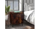 Vidaxl Comodini Con Gambe In Metallo Rovere Fumé 40X30X50 Cm