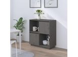 Vidaxl Credenza Grigia 74X35X80 Cm In Legno Di Pino Massiccio