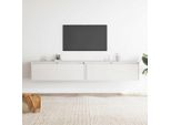 Vidaxl Armadi A Muro 2 Pz. Bianco 100X30X35 Cm In Legno Di Pino Massiccio