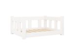 Vidaxl Letto Per Cani Bianco 65,5X50,5X28 Cm In Legno Di Pino Massiccio