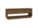 Mobile Tv Marrone Miele 110,5X34X40 Cm In Legno Di Pino Massiccio