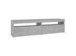 Mobili Tv 2 Pezzi Con Luci Led Grigio Cemento 75X35X40 Cm